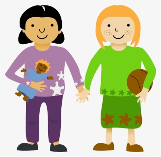 Two Little Girl Png Clip Arts - Girls Holding Hands Clipart, Transparent Png, Transparent PNG