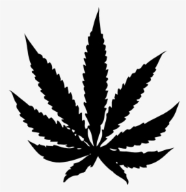 Black Cannabis Leaf Png Potleaf 2 Clipart Image - Black Weed Leaf Png, Transparent Png, Transparent PNG