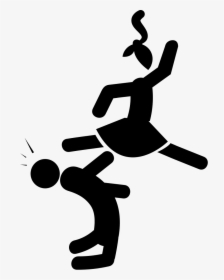 Girl Kicking A Boy In The Face - Boy Kick Girl Clipart, HD Png Download, Transparent PNG
