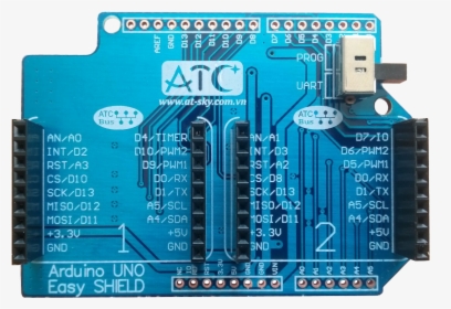 Arduino Uno Extension Shield With 2 Atcbus Host Socket, HD Png Download, Transparent PNG