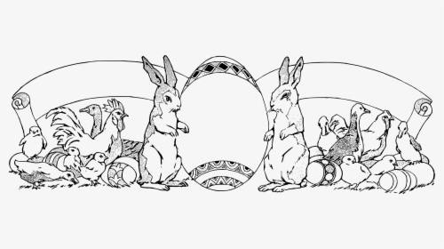 Transparent Free Easter Clipart - Rabbit Easter Clipart Black And White, HD Png Download, Transparent PNG