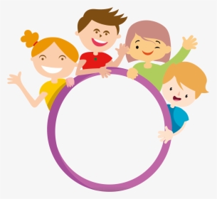 Kids And Circle Big - Clipart Kids Cartoon, HD Png Download, Transparent PNG