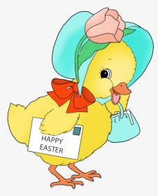 Cute Easter Chicken With Greeting - Cute Easter, HD Png Download, Transparent PNG