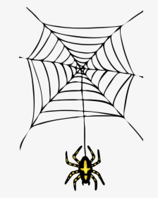 Halloween Spider Web Clipart - Spider Web Black And White, HD Png Download, Transparent PNG