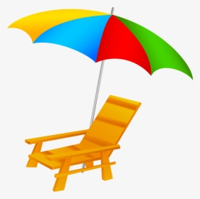 Beach Umbrella And Chair Png Clip Art - Transparent Background Beach Umbrella Clipart, Png Download, Transparent PNG