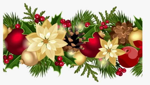 Poinsettia Clipart Xmas Decoration - Clip Art Christmas Border, HD Png Download, Transparent PNG
