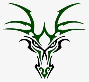 Green Dragon Head Clip Art At Clker - Simple Dragon Head Tattoos, HD Png Download, Transparent PNG