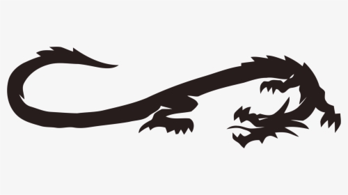 Silhouette,logo,dragon - Long Dragon Clipart, HD Png Download, Transparent PNG