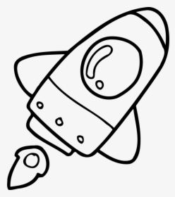 Line Art,head,walking Shoe - Black And White Rocket Ship Clip Art, HD Png Download, Transparent PNG