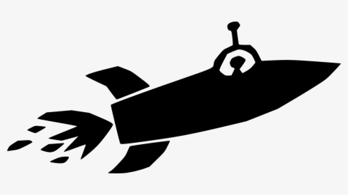 Transparent Rocket Ship Png - Black And White Of Rocket Ship, Png Download, Transparent PNG