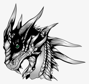 Dragon The Silhouette The Head Of The Free Picture - Dragones Dibujos A Lapiz, HD Png Download, Transparent PNG