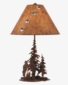 Rust Streak Cowboys Around Campfire Table Lamp W/ Night - Nightlight, HD Png Download, Transparent PNG