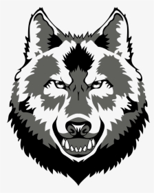 Black And White Wolf Drawing - Wolf Dog Drawing Big, HD Png Download, Transparent PNG