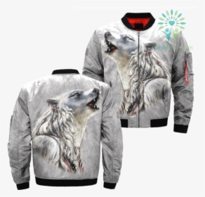 The White Wolf American Native Over Print Bomber Jacket - Dream Catcher On Jacket, HD Png Download, Transparent PNG