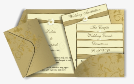 Free Png Download Gold Colour Wedding Invitation Card - Elegant Modern Wedding Invitation Card Design, Transparent Png, Transparent PNG