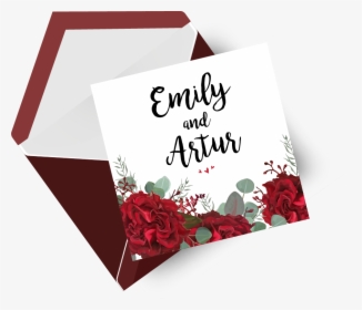 Party Invitation Example With Red Envelope And Floral - Christmas Card, HD Png Download, Transparent PNG