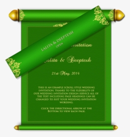 Scroll Clipart Wedding Indian - Wedding Invitation Card Design Scroll, HD Png Download, Transparent PNG