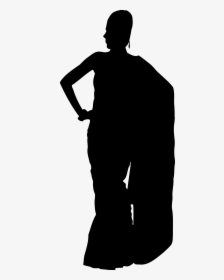 Woman In Saree Silhouette 2 Clip Arts - Women In Saree Silhouette, HD Png Download, Transparent PNG