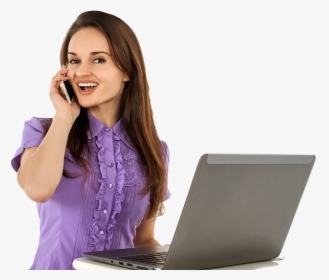 A Girl And Her Laptop - Live Chat Support Girls, HD Png Download, Transparent PNG