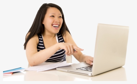 Asian Girl Using Laptop, HD Png Download, Transparent PNG