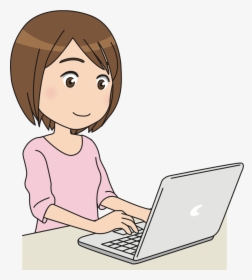 Text,child,communication - Girl On Computer Clipart, HD Png Download, Transparent PNG