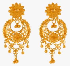 22kt Yellow Gold Chandbali Earrings For Women - Earring Pc Chandra Jewellers, HD Png Download, Transparent PNG