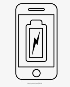 Mobile Battery Coloring Page - Mobile Phone, HD Png Download, Transparent PNG