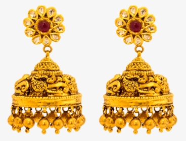 Gold Earrings Collections, South Indian Earrings Designs - Gold Earrings Design Png, Transparent Png, Transparent PNG