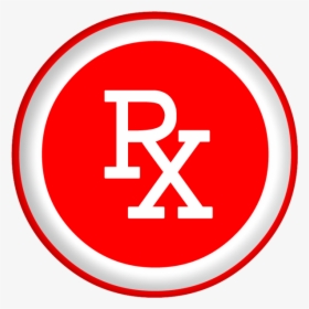 Rx Symbol White Red Button - Blue Mortar And Pestle, HD Png Download, Transparent PNG