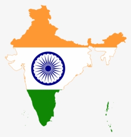 India Clipart Transparent Background - Indian Flag In Map, HD Png Download, Transparent PNG