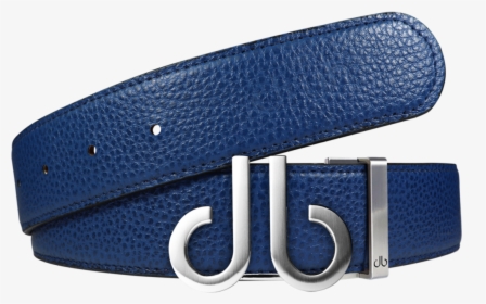 Full Grain Leather Belt In Blue With Brushed Silver, HD Png Download, Transparent PNG