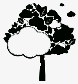 Black And White Silhouette Tree Decoration Png Download, Transparent Png, Transparent PNG