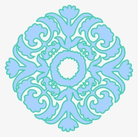 Damask Flourish Pastel Blue Green Svg Clip Arts, HD Png Download, Transparent PNG