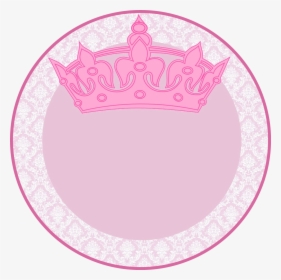 Queen Princess Pink Crown Circle Label Tag Girly Png, Transparent Png, Transparent PNG