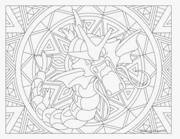 Gyarados Pokemon Mandalas And Coloring, HD Png Download, Transparent PNG