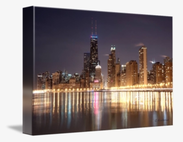Chicago Skyline At Night, HD Png Download, Transparent PNG