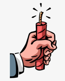 Vector Illustration Of Hand Holds Dynamite With Lit, HD Png Download, Transparent PNG