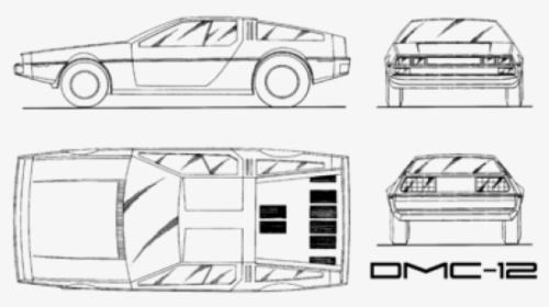 Delorean Clipart Black And White, HD Png Download, Transparent PNG