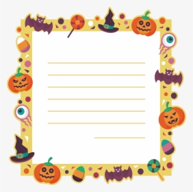 Cartoon Border Halloween Message Card Png Download, Transparent Png, Transparent PNG