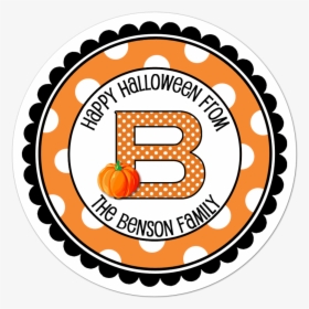 Pumpkin Monogram Wide Polka Dot Border Personalized, HD Png Download, Transparent PNG