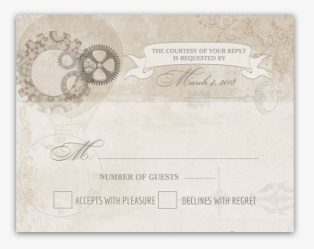Steampunk Wedding Vintage Industrial Chic Rsvp Card, HD Png Download, Transparent PNG