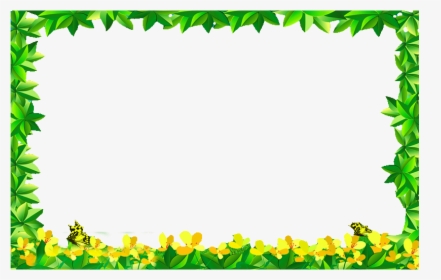 Flowers Green Leaves Border Png Download, Transparent Png, Transparent PNG