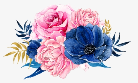 Pink And Blue Flowers Png , Png Download, Transparent Png, Transparent PNG