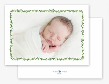 Morning Glory Blue Border Birth Announcement, HD Png Download, Transparent PNG