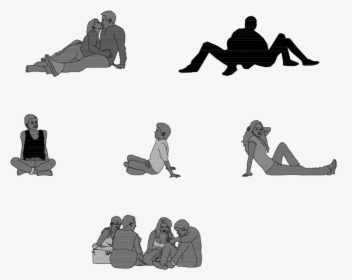 People Sitting Silhouette Png, Transparent Png, Transparent PNG