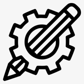 Drawing Pencil Geometry Gear Design Svg Icon, HD Png Download, Transparent PNG