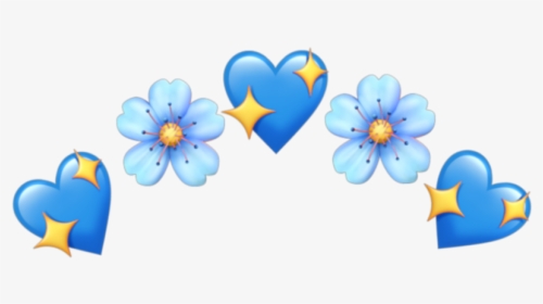 #heart #hearts #crown #flower #flowers #tumblr #blue, HD Png Download, Transparent PNG