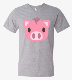 Pig Face Png -pig Face Emoji Men S V Neck T Shirt, Transparent Png, Transparent PNG