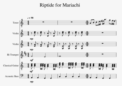Riptide For Mariachi Sheet Music For Violin, Voice,, HD Png Download, Transparent PNG