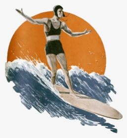 #surfer #surfing #man #retro #vintage #scsurfing #freetoedit, HD Png Download, Transparent PNG